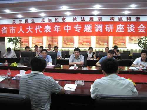 省市人大代表年中专题视察调研座谈会会场